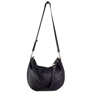 Bolso Bandolera Elliott Lucca Cuero Púrpura Media Luna Tejido Acento Hombro Boho Foto 1 de 4