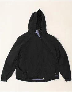 L.L.BEAN Womens Hooded Windbreaker Jacket UK 16 Large Black Polyester CM17 - Picture 1 of 3