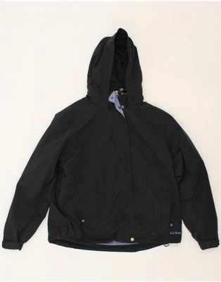 L.L.BEAN Womens Hooded Windbreaker Jacket UK 16 Large Black Polyester CM17 - Image 1 of 3