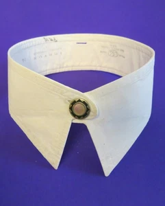 Vintage Antique Detachable Idetux  Mens/Women Collar  pearl black shell button - Picture 1 of 7