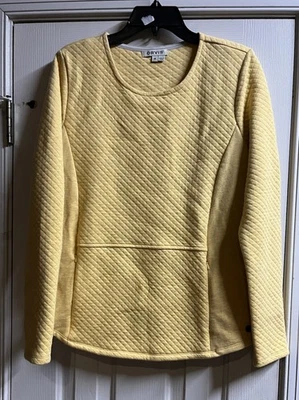 Orvis Quilted Pullover Yellow Color Long Sleeve Top Kangaroo Pockets Women’s Med Foto 1 de 4