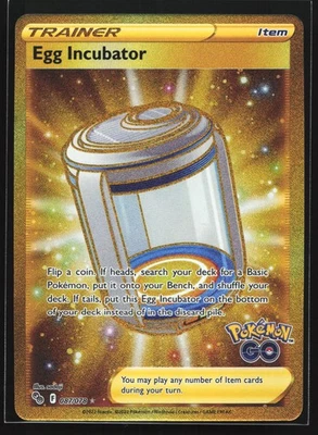Egg Incubator 087/078 Pokemon GO Gold Secret Rare Pokemon Card - Image 1 of 2