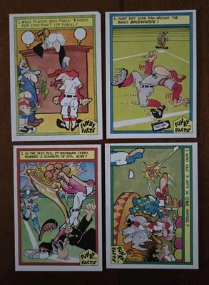 1976 Funky Facts Weird World of Baseball 4 card lot - Image 1 of 2