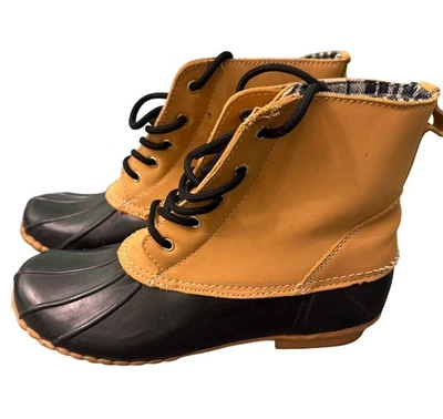 Sporto Original Duck Boots 11M Lace-Up Waterproof Rubber Sole Leather Upper - Image 1 of 4