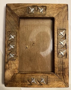 Cornice portafoto tinto in legno di fienile rustico massello 9x 6 3/4" cabina di campagna - Foto 1 di 9