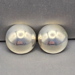 VTG Sterling Silver 925 Polished Dome Stud Earrings 1" Hollow Form 6.94g - Picture 1 of 7