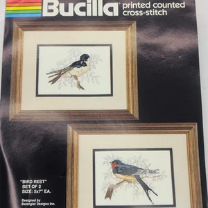 BUCILLA Cross-stitch Kit BIRD REST pn 40166 5" X 7" Balangier Designs Open Kit - Picture 1 of 6