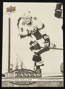 2025-26 UD Serie 1 Clayton Keller Bianco e Nero UD Canvas #C-31 Utah Mammut - Foto 1 di 2