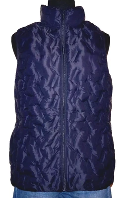 TANGERINE Navy Blue Nylon Lightweight Poly-Fill Puffer Vest MEDIUM - Image 1 of 4