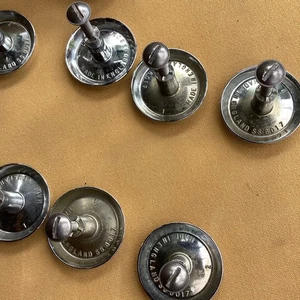 Cabinet Drawer Knob 34mm Round Silver Chrome Pulls used Screws England SS8017 - Picture 1 of 3