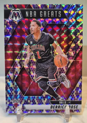 2024-25 Panini Mosaic Derrick Rose #292 NBA Greats Púrpura Piel de Serpiente Prizm/24 Foto 1 de 4