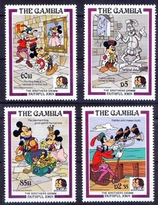Gambia 1985 MNH 4v, Disney, Cartoons, Faithful John - Picture 1 of 1