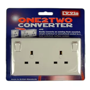 Lyvia 1 to 2 Gang Plug Socket Converter - Picture 1 of 2