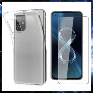 For ASUS ZENFONE 8 ZS590KS CLEAR CASE + TEMPERED GLASS SCREEN PROTECTOR COVER - Picture 1 of 12