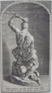 Lucas Kilian (1579-1637) Hércules mata a Caco grabado 1610 n Miguel Ángel - Imagen 1 de 3