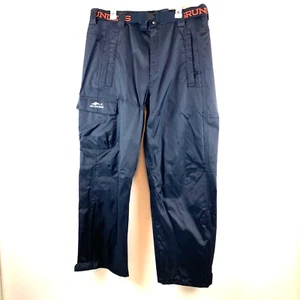 Grundens Men Rain Pants Black Waterproof Pockets Weather Watch Nylon Fishing XL - Picture 1 of 13