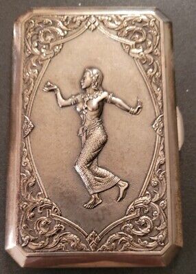 Antique Art Nouveau Sterling .925 Belly Dancer Cigarette Case NO Reserve Auction • 185.57$