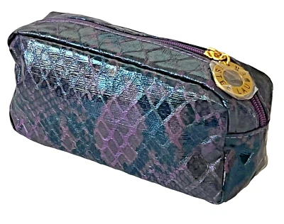 Bolso de Maquillaje Cosmético de Viaje Estee Lauder Imitación Piel de Serpiente Púrpura ¡NUEVO!  Difícil de encontrar Foto 1 de 4
