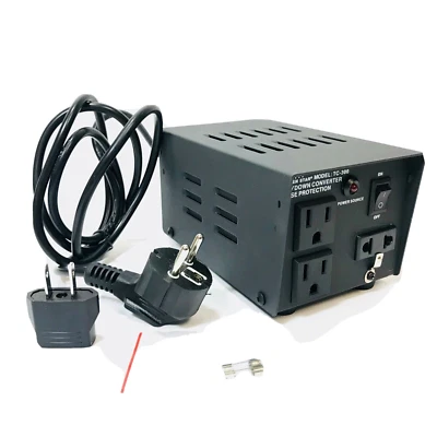 AC300 300 Watt Heavy Duty Power Voltage Converter 3 Outlets 110V To 220V Up Down - Image 1 of 4