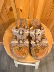 Born Sandals Womens 10M Jacinthe Rope Casual Slip On Slide B70220 Brown Leather - Picture 1 of 6