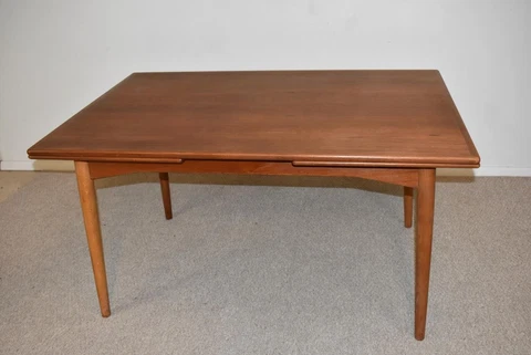 Modern Danish Teak Dning Table Omann-Jun's Mobile Fabrik Extendable 93.5" Cover