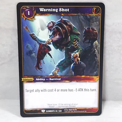 World Of Warcraft War Of The Elements Warning Shot 44/220 TCG Card - Image 1 of 2