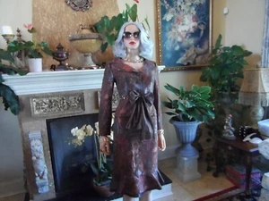 Rickie Freeman-Teri Jon Brown Multi Metallic Jacquard Skirt Suit Size 2 - Picture 1 of 24