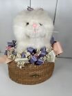 White Cat In A Wicker Basket That Play A Musical Tune Memory