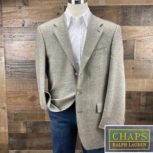 Chaps Ralph Lauren Silk Wool Sport Coat Mens 42L Blazer Suit Jacket 3 Button - Picture 1 of 13
