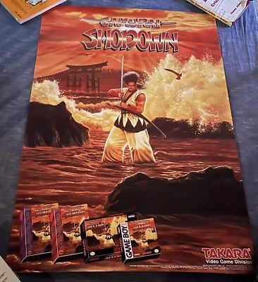 1993 Takara Samurai Shodown 27x38 Poster Retail Video Game Promo Nintendo Sega - Image 1 of 4