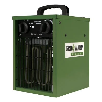 GRO WARM Electric Greenhouse Heater Lighthouse 1kw 2kw Modes Hydroponics Grow Tents