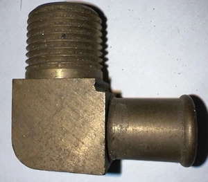 NOS 1/2" Hose Beaded Barb Elbow X 1/2 Male NPT Brass 90 Bead Fitting - Picture 1 of 6
