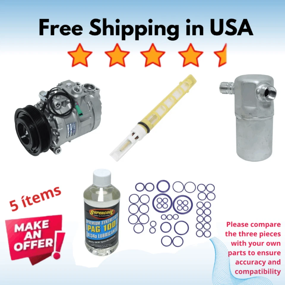 Compresor y válvula aire acondicionado apto para Audi RS6 2003-2004, Audi S6 2001-2004 Foto 1 de 4