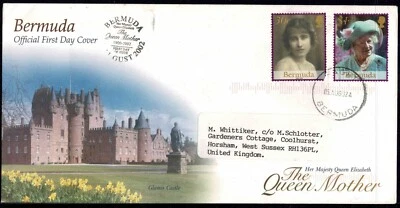 Bermuda 2002 Queen Elizabeth the Queen Mother Commemoration, 1900-2002 FDC-Used - Image 1 of 2