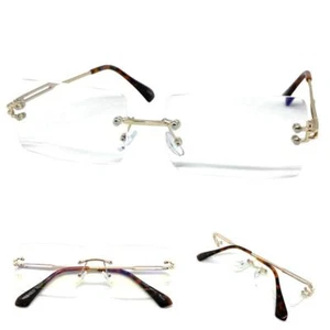 Mens Classy Elegant Modern Retro BIFOCAL READING EYE GLASSES Readers Gold Frame - Picture 1 of 6