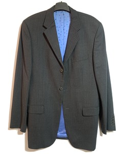 TB Men's Size 40 LONG Jacket Grey Blazer Spring Work Smart Tailored Pure Wool