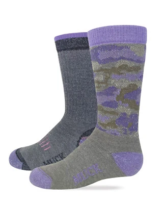 Paquete de 2 pares de calcetines de bota Muck Boot de mezcla de lana merino para niñas jóvenes Foto 1 de 4