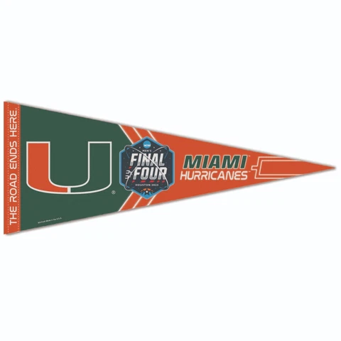 2023 Final Four NCAA 12x30 Premium Pennant Miami Hurricanes Please Read Cover