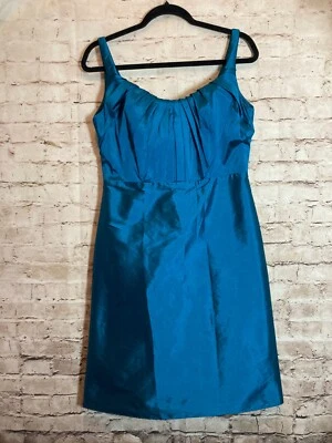 Vestido Vintage Jim Hjelm Ocasiones Mujer 12 Turquesa Oscuro Satén Fiesta Iridiscente Foto 1 de 4