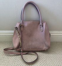Merona Handbag Shoulder Bag Faux Leather Zip Closure Lt Pink / Mauve Gold Chain