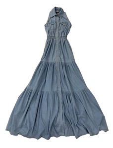 Elisabetta Franchi denin long dress Size 40 UK 8 - Picture 1 of 6