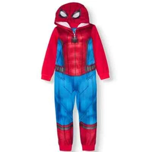 Marvel Spider-Man Costume Hooded Sleeper Blanket Pajama Boy Size 6/7  - Picture 1 of 1