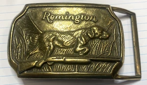 Jagdhund & Gewehr Gürtelschnalle von Remington 3x2 - Bild 1 von 2