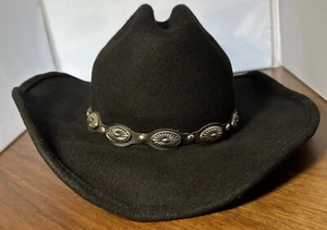 Dorfman Pacific Scala Four Seasons Felt Black Cowboy Western Hat Size 7 1/8 Med - Picture 1 of 10