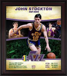 John Stockton Utah Jazz Framed 15x17 Hardwood Classics Collage