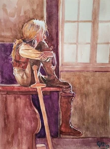 Winter Dream, Original Watercolor painting,Contemporary, Size 10"x12.8",2023,US - Picture 1 of 7