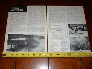 1962 LINCOLN CONTINENTAL - ORIGINAL VINTAGE ARTICLE - Picture 1 of 3