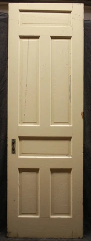 28"x88.5" Antique Vintage Old Victorian Interior SOLID Wood Wooden Door 6 Panels Cover