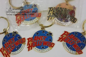 Lot of 5 Planet Hollywood Keychains Honolulu Seattle Toronto Washington DC MoA - Picture 1 of 6