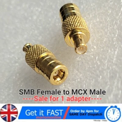 MCX Plug to SMB Plug(Female pin) Connector Adapter For Car DAB Radio Antenna - Image 1 of 3